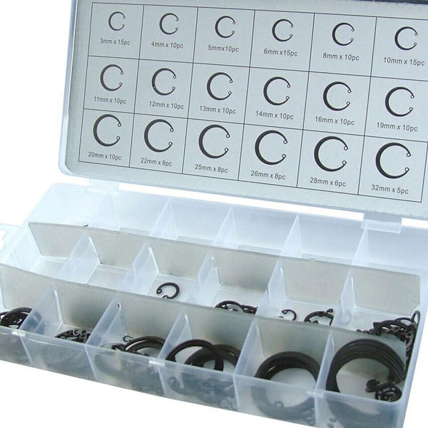 Carbon steel circlip collection for mechanical repairs