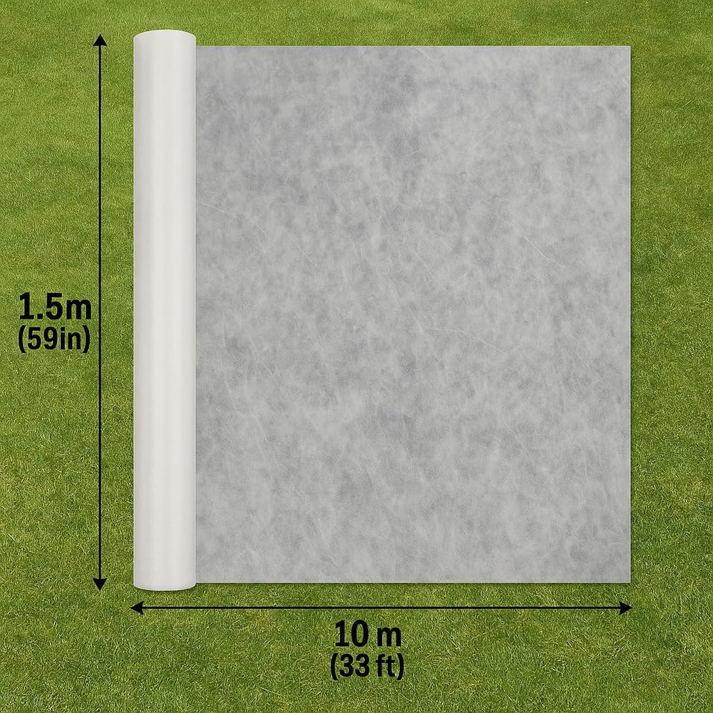 White horticultural fleece roll for winter plant protection.