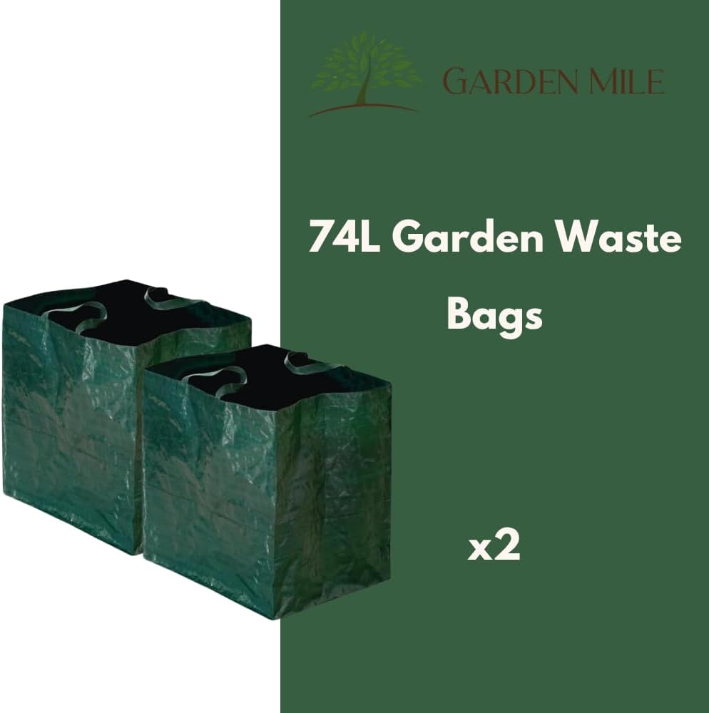 Heavy-duty 74 litre reusable garden waste bags.