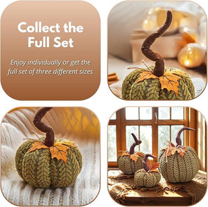 Large knitted pumpkin for home décor