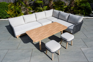 Buxton rope weave corner dining set