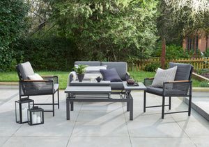 Outdoor rope weave sofa with lift table