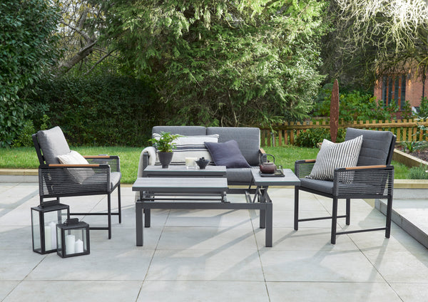 Outdoor rope weave sofa with lift table