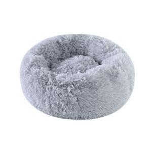 Soft grey pet bed for cats and dogs