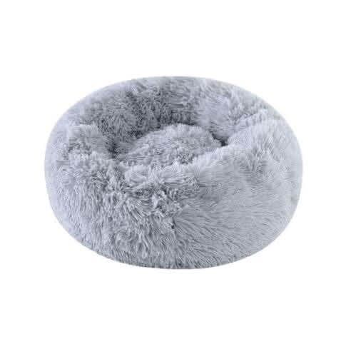 Soft grey pet bed for cats and dogs