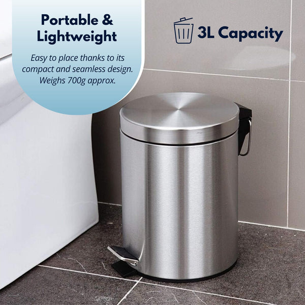 small metal pedal bin for home