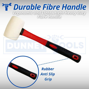 White rubber mallet designed for delicate surfaces