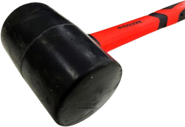 Rubber mallet with comfortable anti-slip handle.