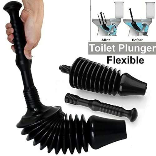 Rubber suction plunger for bathroom and kitchen drains