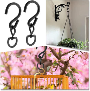 Two pack hanging basket hooks for outdoor use