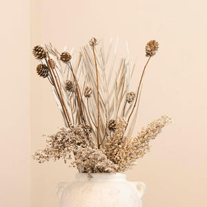 Rustic white dried flowers arrangement