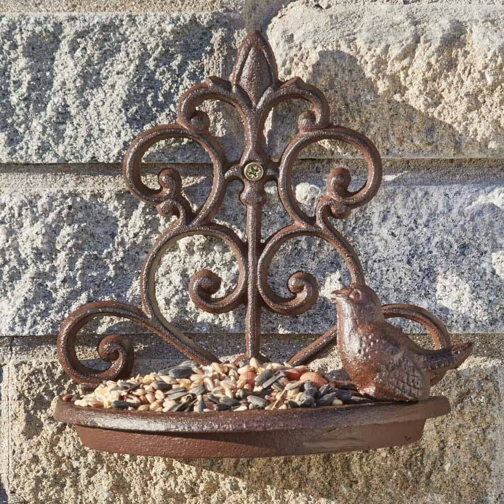 Cast iron wall mounted bird feeder