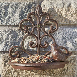Rustic cast iron bird bath for garden