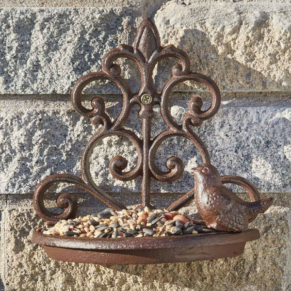 Rustic cast iron bird bath for garden