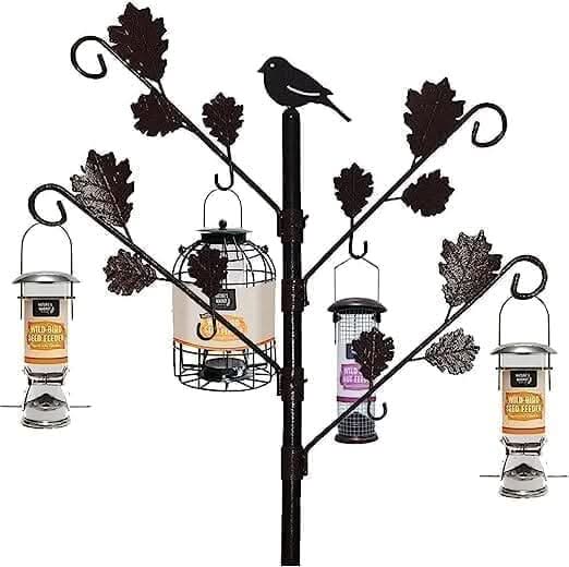 Brown Hammertone bird feeder stand displayed outdoors