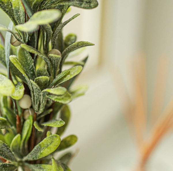 Artificial eucalyptus festive tree with rope tied base