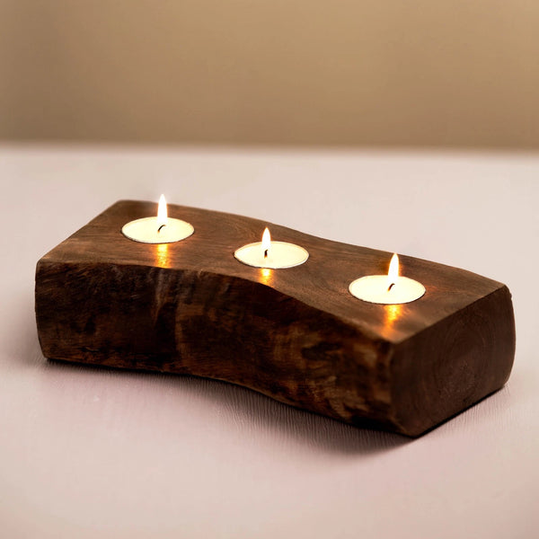 Mango Wood Tea Light Candle Holder