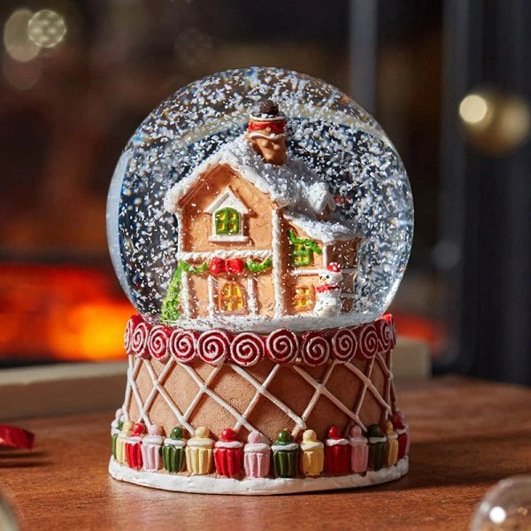 Gingerbread House Christmas Snow Globe Ornament