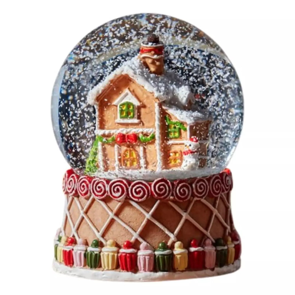 Gingerbread House Christmas Snow Globe Ornament