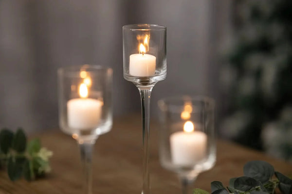 Set of 3 Glass Candle Holders