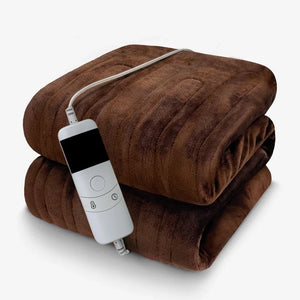 Brown Electric Fleece Throw Blanket