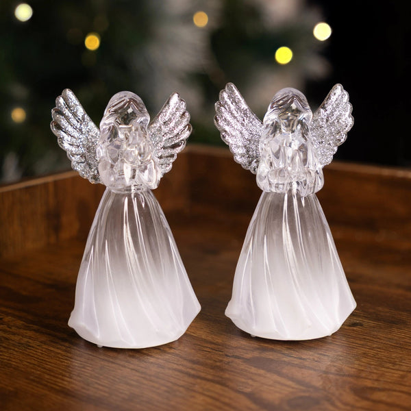Set of2 Christmas Light Up Angel Decoration