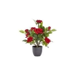Regent's Rose Potted Plant Home Garden Faux Flowers - Red 40cm