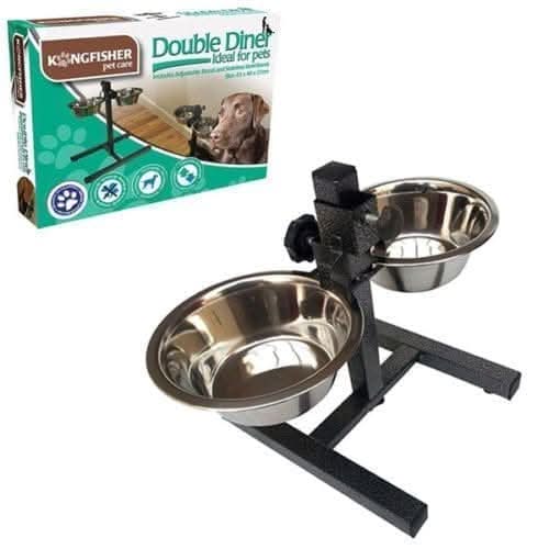 Stainless Steel Double Pet Bowl With Stand