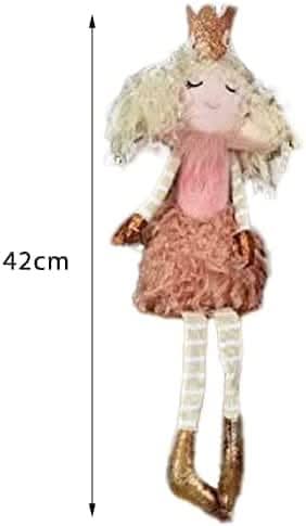 Seated pink winter fairy figure shown from front