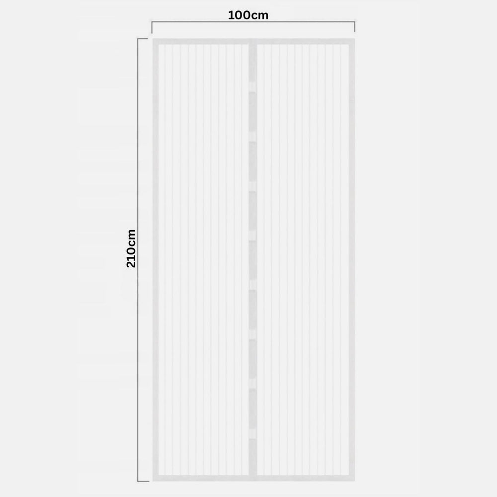 White magnetic fly screen door curtain installed