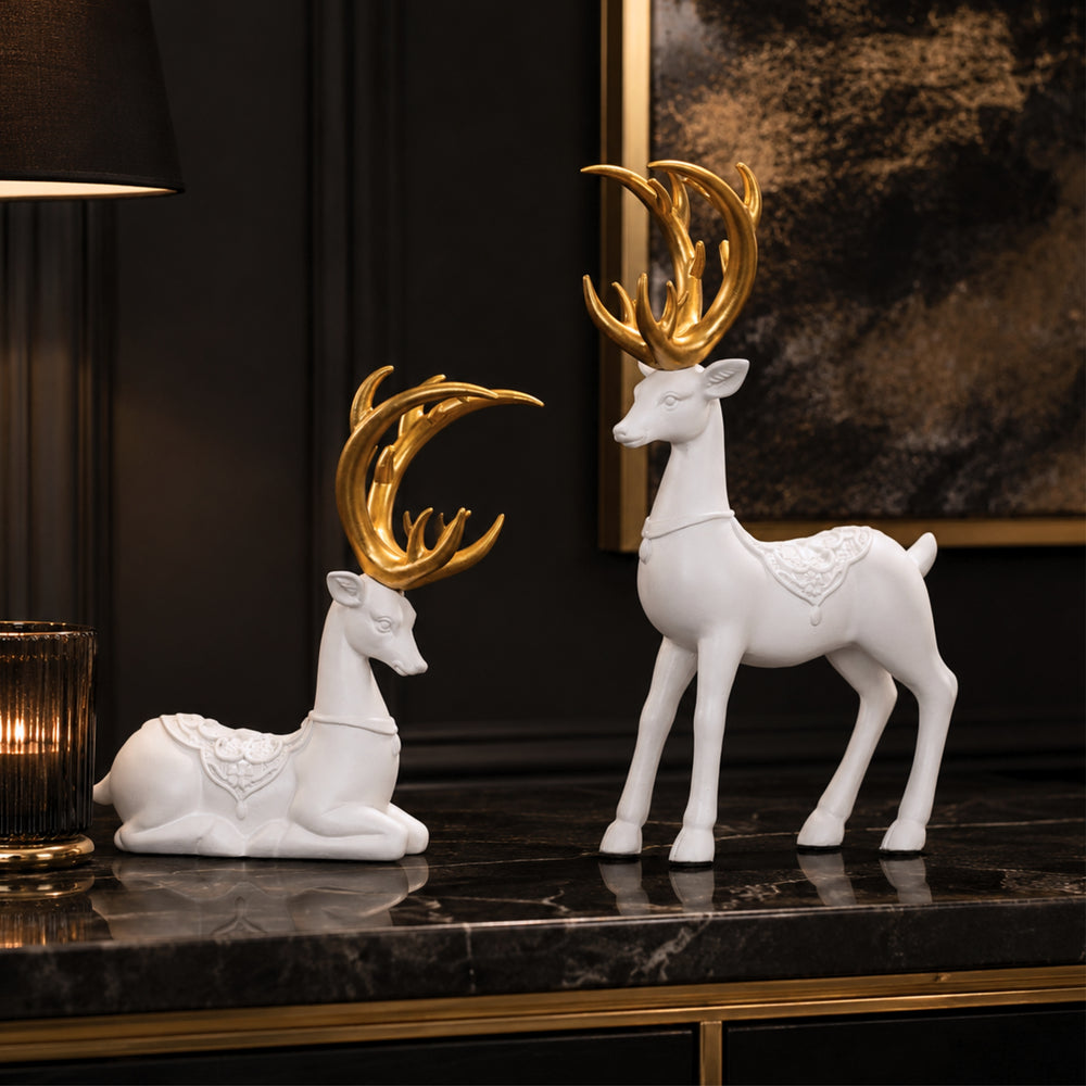 Set of two Christmas reindeer ornaments