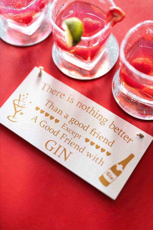 Printed wooden hanging sign with shabby chic styling