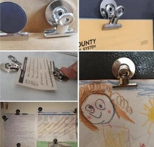 Heavy duty magnetic paper holder clips