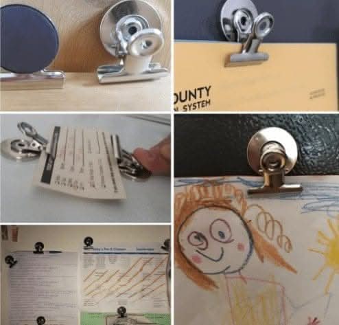 Heavy duty magnetic paper holder clips