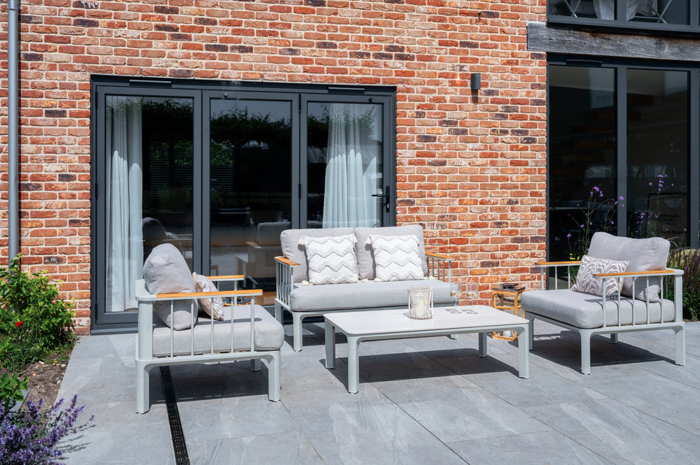 Outdoor lounge chairs with cushions