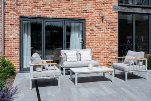 Outdoor lounge chairs with cushions