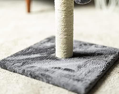 Cat scratching post with hanging ball toy for indoor cats