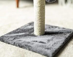 Sisal rope cat scratcher with plush base for kittens