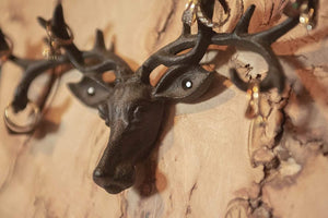 Six hook deer key rack made from cast iron