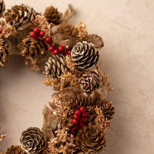 Reusable hanging Christmas wreath for winter decorating