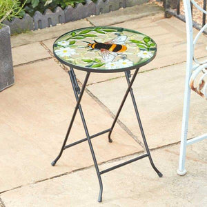Small garden bee bistro table with glass top