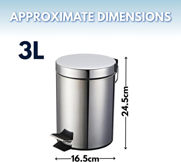 small kitchen pedal bin with inner bucket