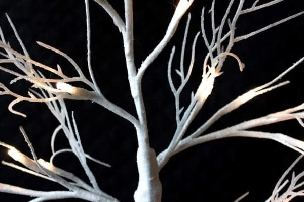 24 warm white LED lights across decorative tree branches