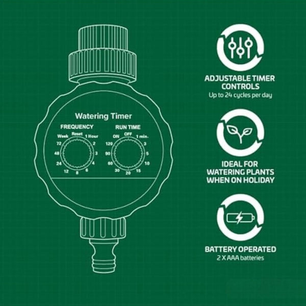 Garden irrigation controller with programmable watering cycles