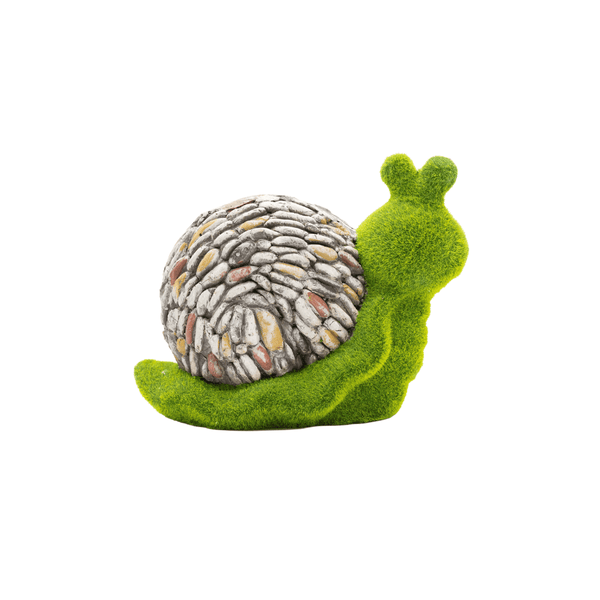 Resin garden snail with natural stone effect finish