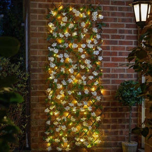 solar LED expanding trellis privacy screen