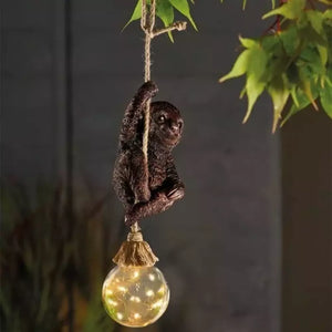 Solar LED climbing sloth garden ornament with rope