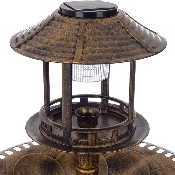 Bronze effect garden bird feeding station