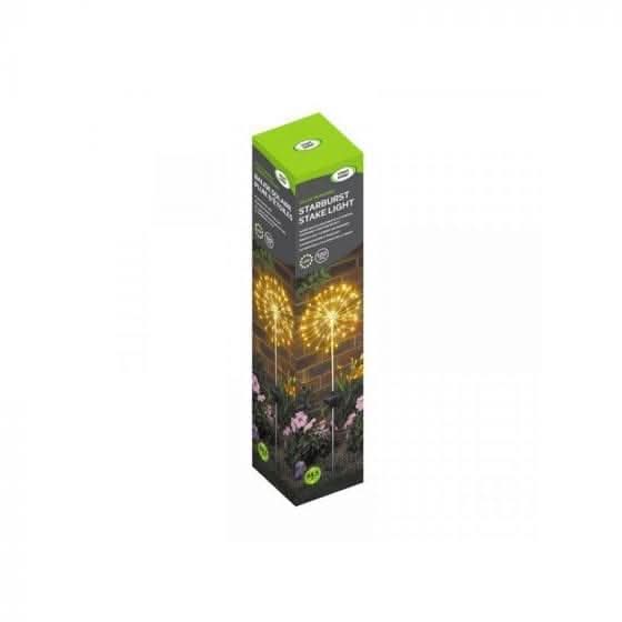 Solar powered starburst stake light