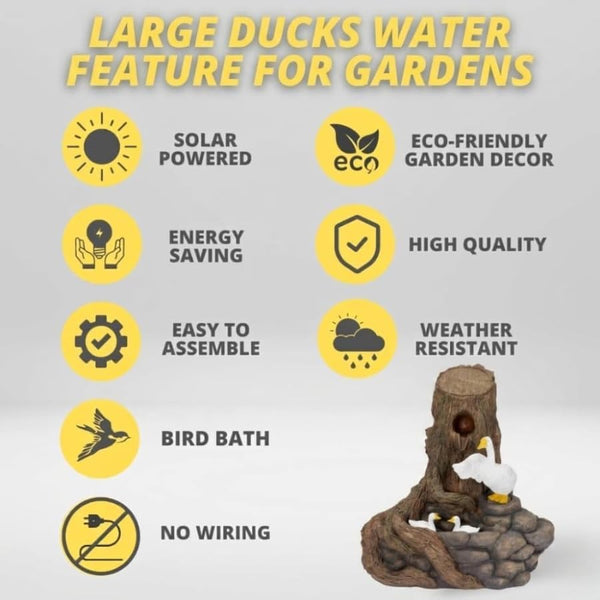 duck waterfall garden ornament